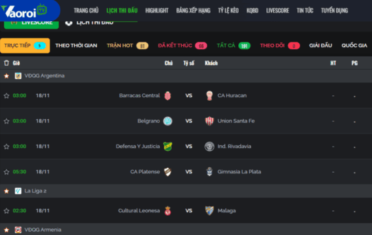 Vaoroi TV – Xem lịch thi đấu bóng đá hôm nay nhanh nhất, chuẩn từng phút